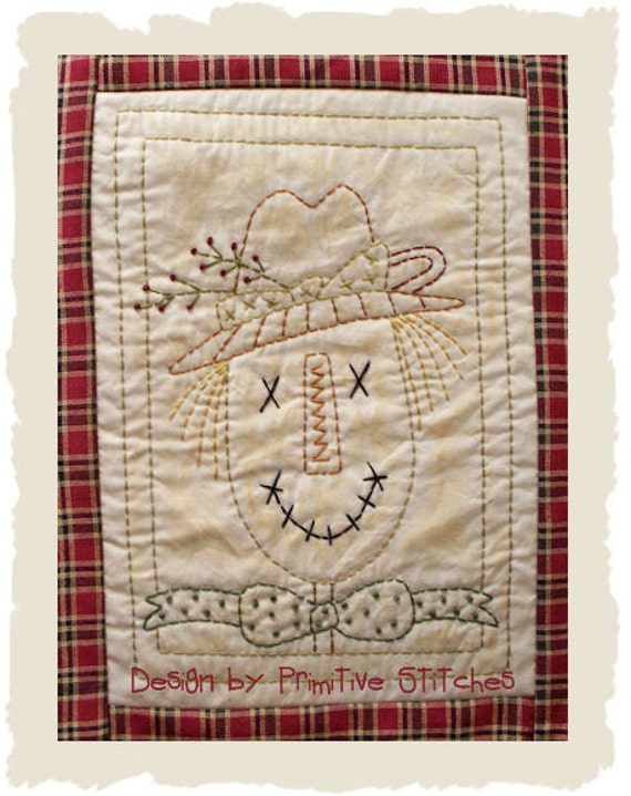 Baxter Scarecrow-Primitive Stitchery  E-PATTERN by Primitive Stitches-Instant Download