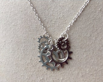 Steampunk Gear Necklace, Steampunk Jewelry, Gear Jewelry