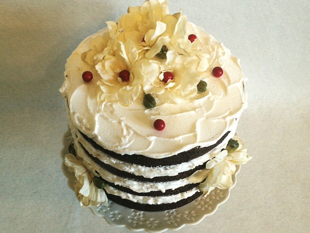 Fake Cake Artificial Cake Flower Topped by CaraMiaCakes on Etsy