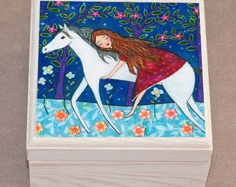 Horse Jewelry Box - Horse Gift -Horse Lover Gift - Wooden Horse Jewlery Box - Horse Trinket Box - Jewelry Organizer Box - Jewellery Box