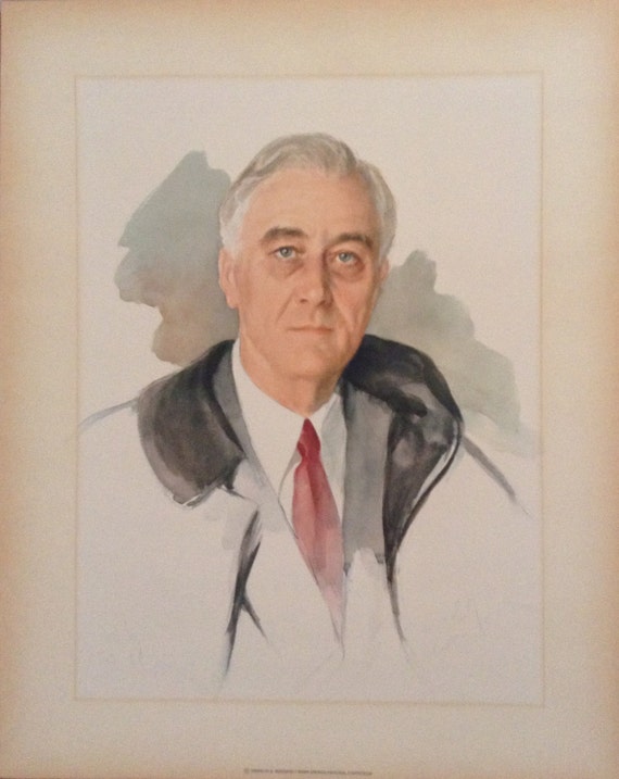 1940s Unfinished Portrait of President Franklin Delano