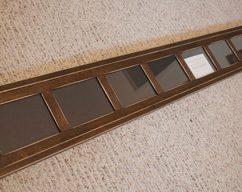 Collage Picture Frame - MULTI 7 Opening 5x7 distressed collage picture frame with the 5x7's in landscape position...dark walnut...HANDMADE