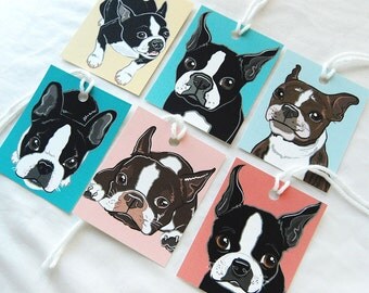Boston Terrier Gift Tags - Set of 6