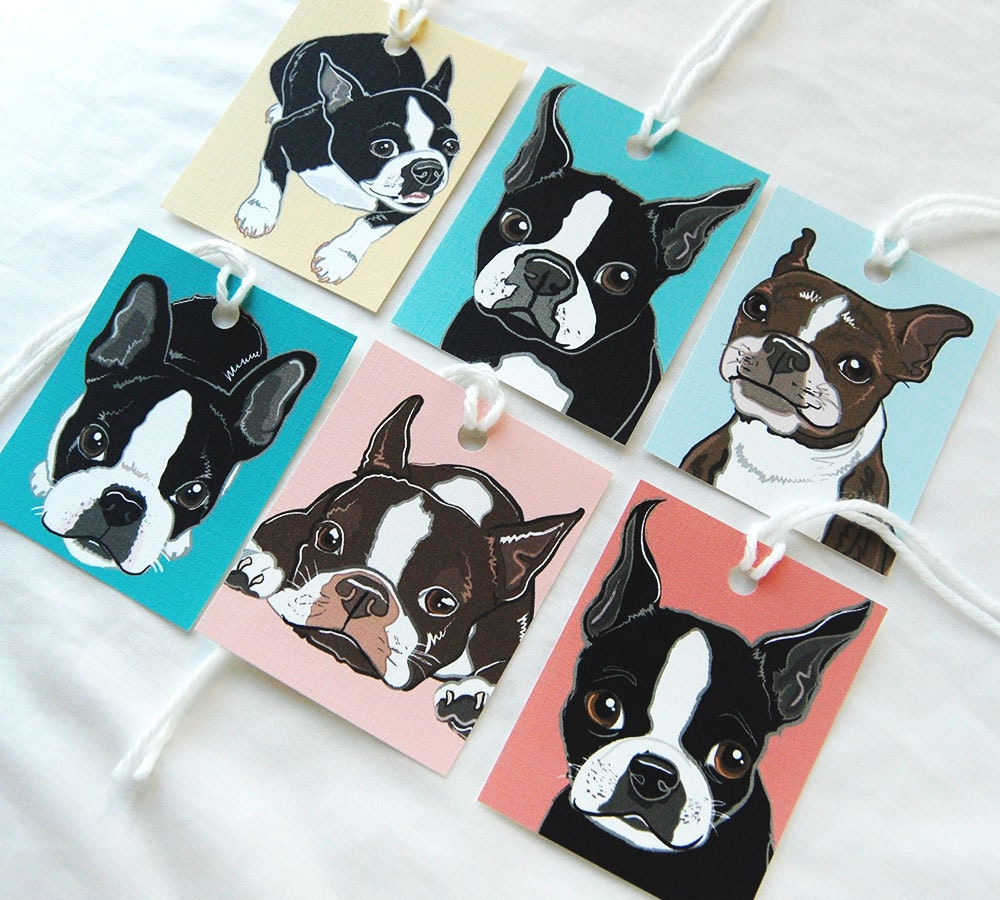 Boston Terrier Gift Tags Set of 6