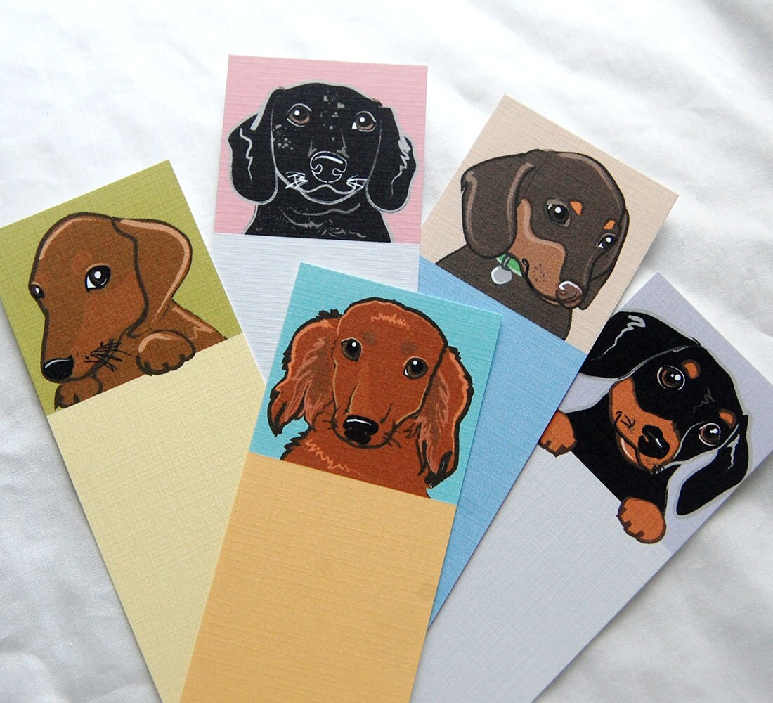 Dachshund Bookmarks Eco-friendly Set of 5