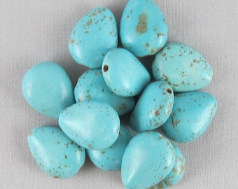 Blue Magnesite 16mm x 12mm Teardrop Beads - 13 pieces #G6-9
