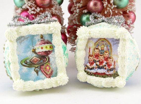 Christmas Ornaments  ornaments Cupcake Card Images.  Boy's Vintage Choir/Ornaments cupcake vintage