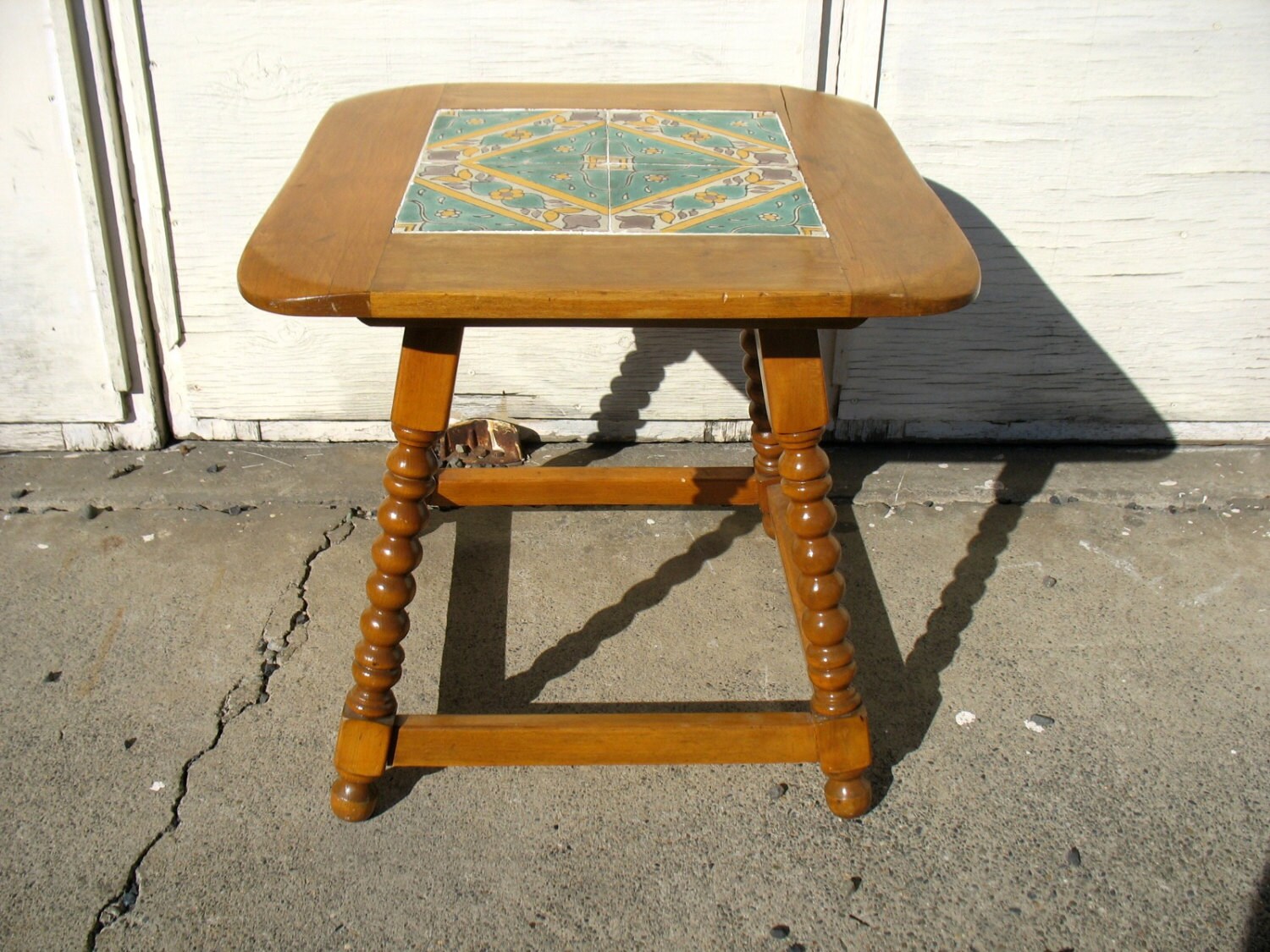 Vintage California Tile Table Mission Side Table End Table Malibu