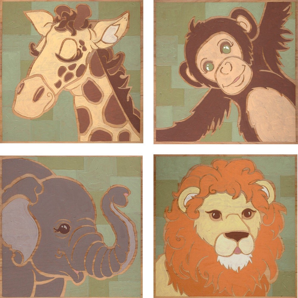 Animal set giraffe monkey elephant  lion limited edition Animal set giraffe monkey elephant  lion limited edition