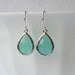 LAST ONE Mint Green Crystal Drop Earrings
