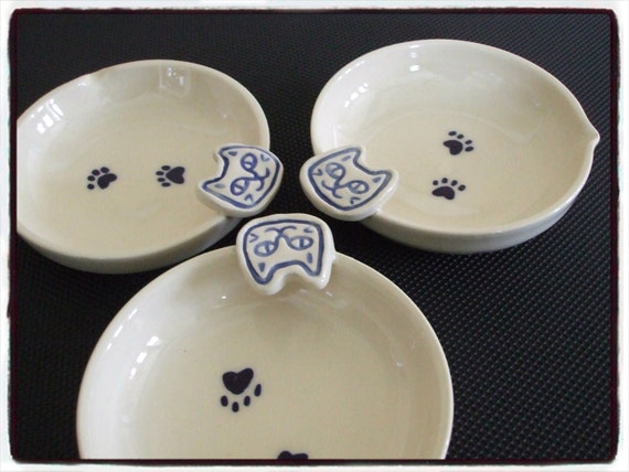 cat bowl cone Plate, Candle Holder, Cat Plate Cat for Lover Candy Spoon Soap Dish,