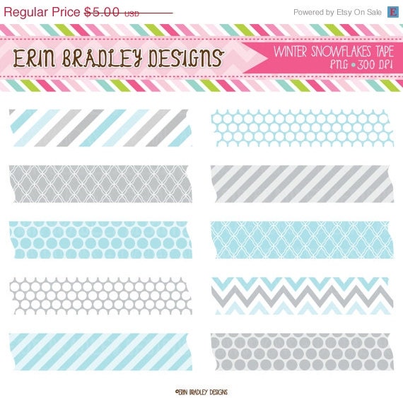 50% OFF SALE Winter Clipart Frame Tag Graphics Blue & Gray Instant Download Clip Art Labels Il_570xn