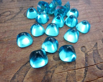 Glass Art Deco High Dome Cabochon 12mm Aqua (2)
