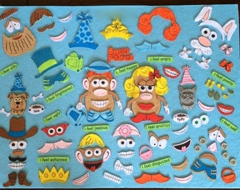 Sweet Potatoes Felt Board Set. Mr. & Mrs. Potato Head. FEELINGS . 75+ pieces