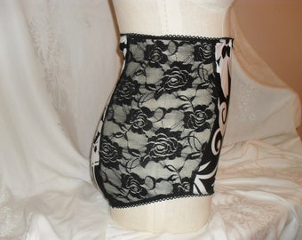 black animal sheer mesh elastic waist panties 911