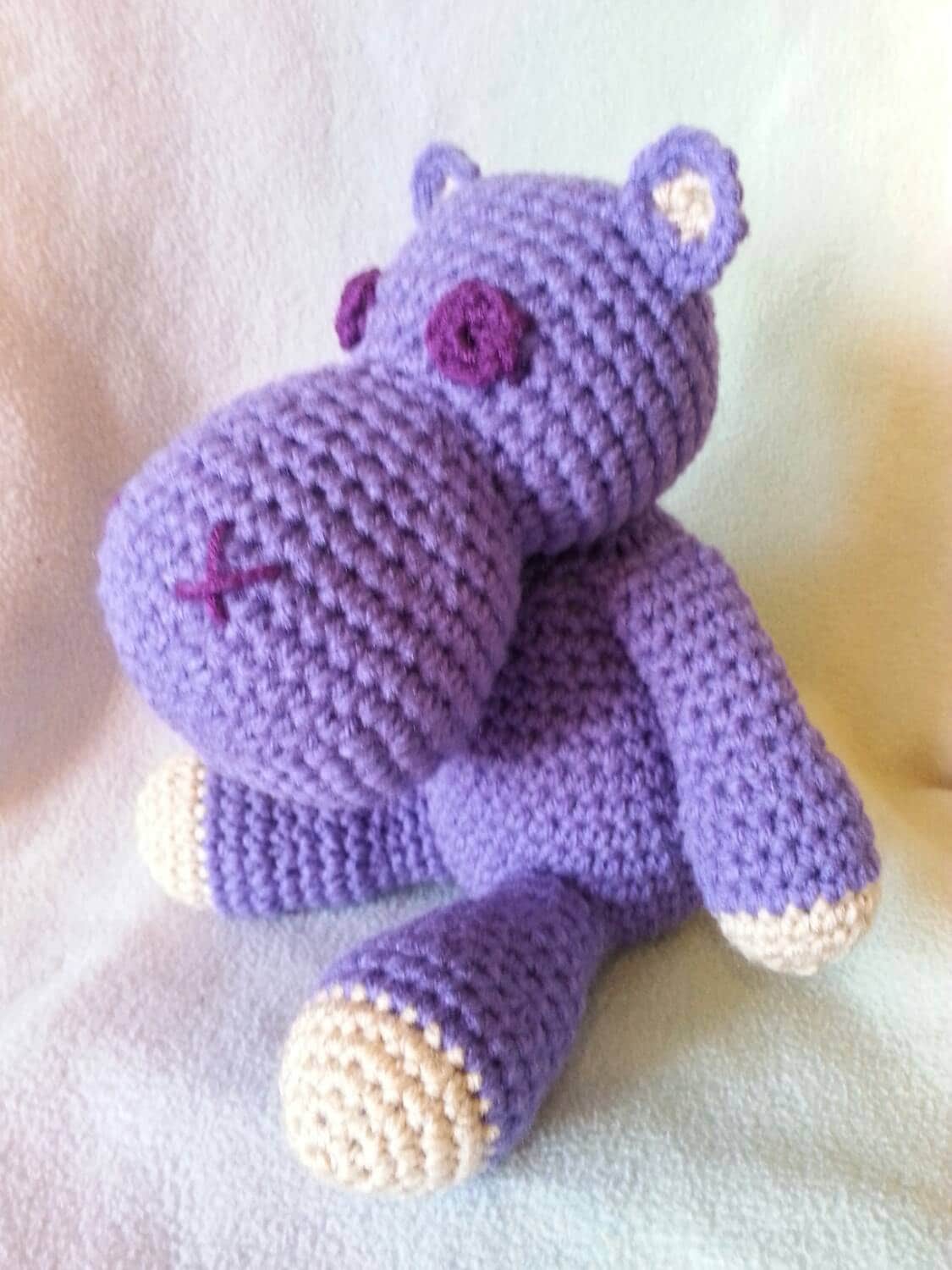 Crochet stuffed hippo amigurumi crysbritescloset