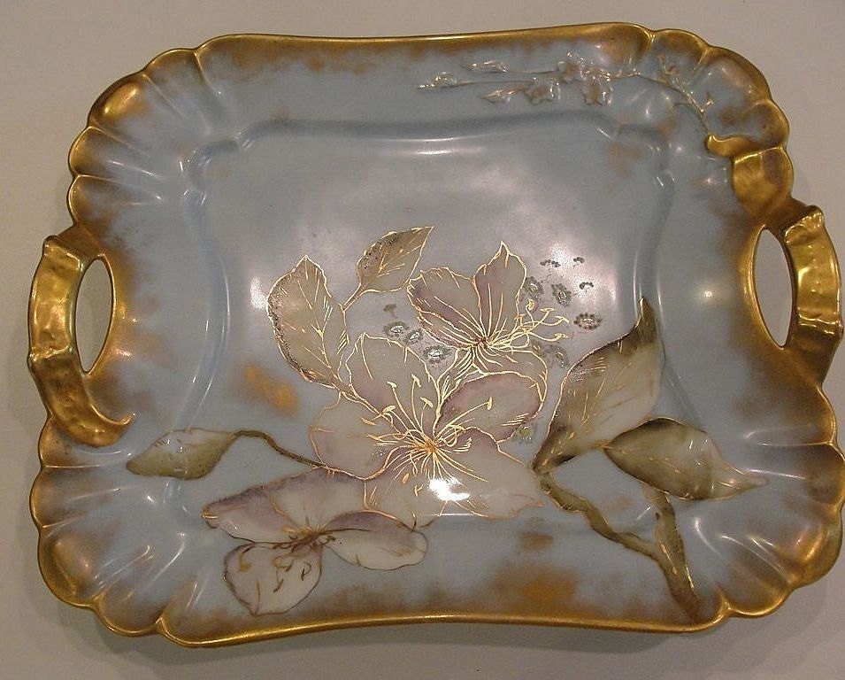 Antique Limoges Porcelain Serving Tray 120 years old