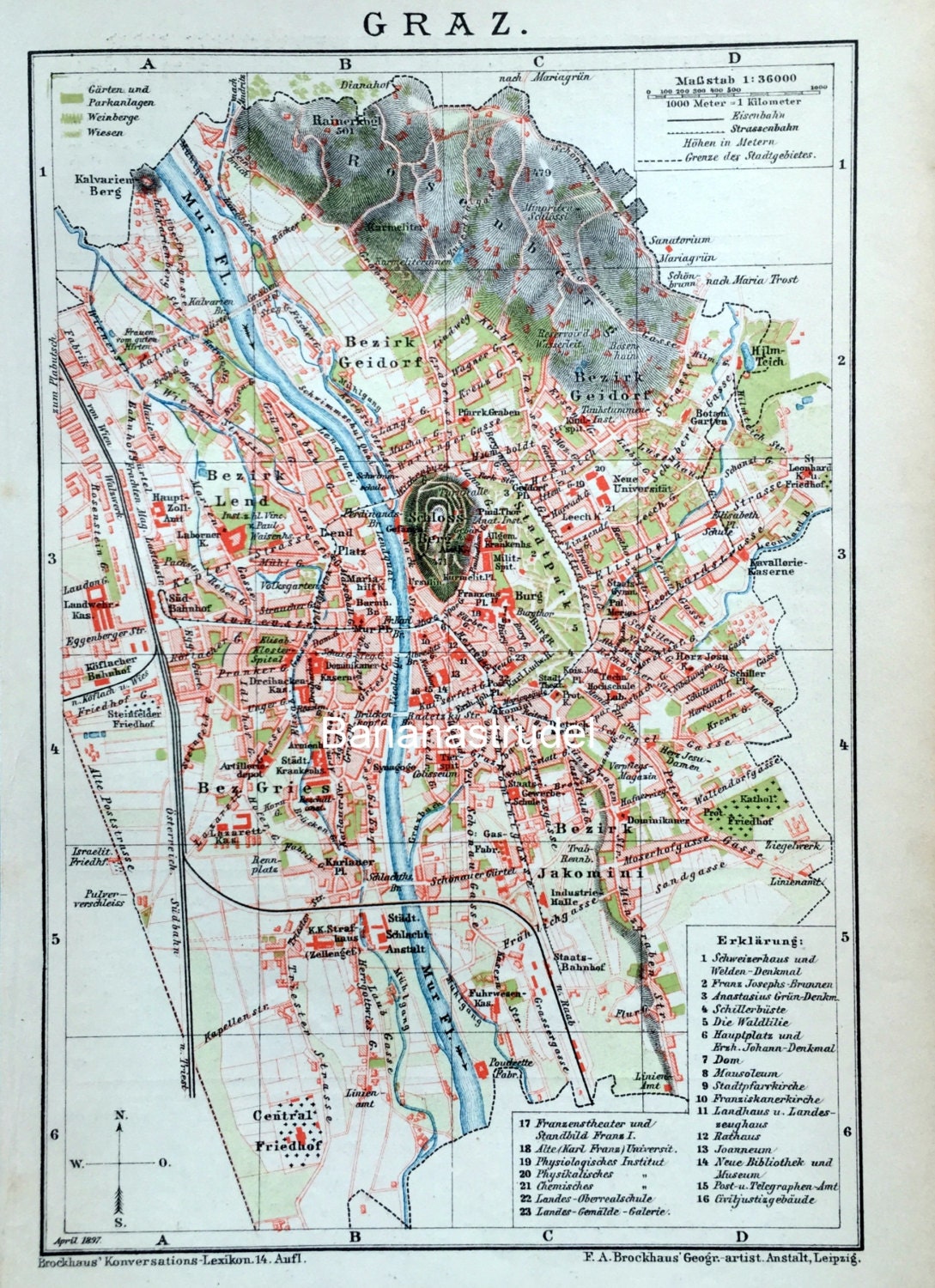 City map Graz Austria
