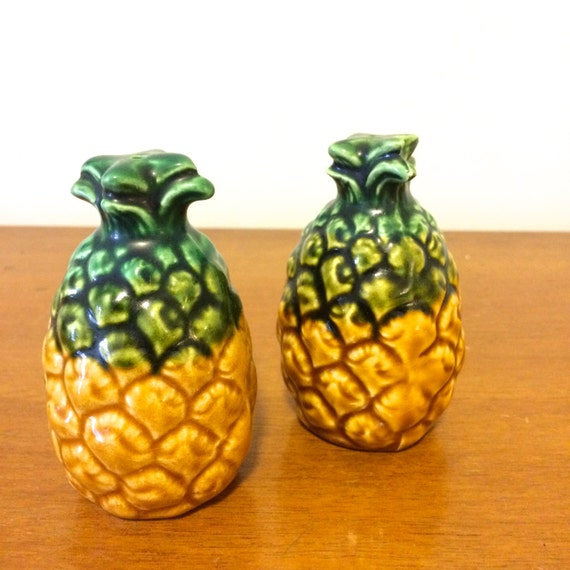 Pair of Pineapple Salt & Pepper Shakers by GreystoneMarket on Etsy