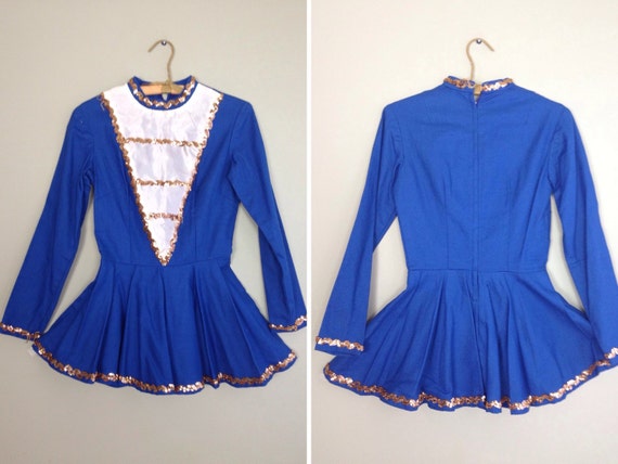 1960s Majorette Costume // Vintage 60s Blue by firstladiesvintage