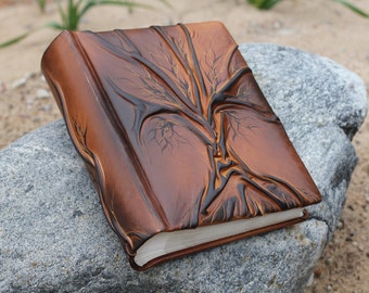 Photo album 10 x 7 1/2 with Tree for 300 photos leather anniversary gift