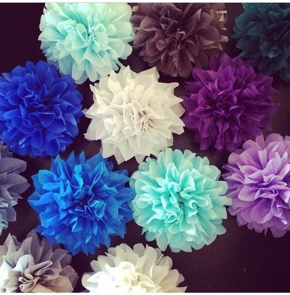 DIY MINI POMS / 10 count / napkin holders / wedding decorations / centerpiece / garland / party decorations / pompoms / table decoration Il_570xn