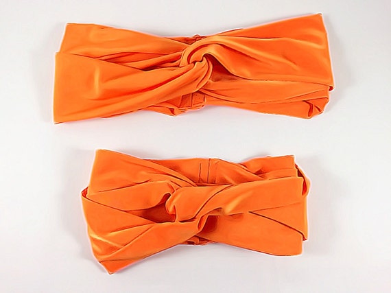 636 New baby headband us 197 Orange baby turban headband, made in us, handmade, cute hair bands   