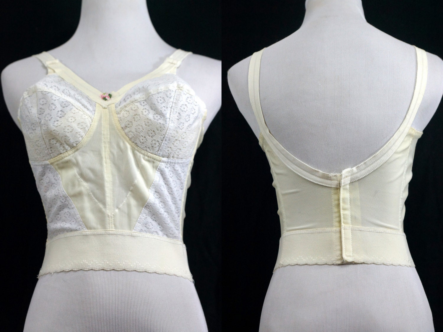 shape cream lace tie front bra and pants