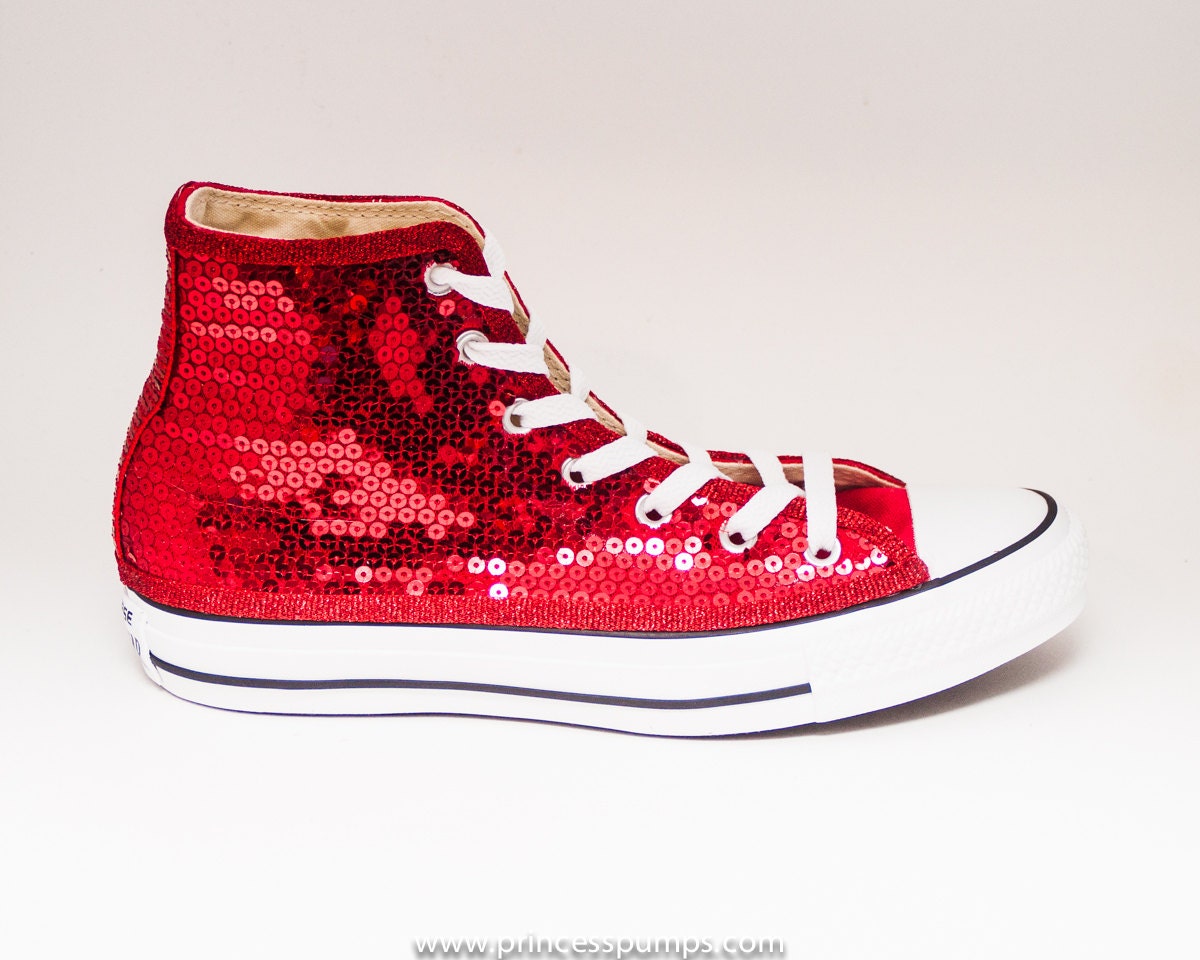 Red sparkly converse Lookup BeforeBuying