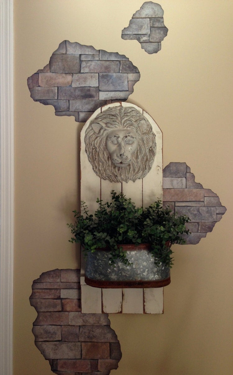 Faux Stone  Breakaway Fabric Wall  Decals  Removable by 