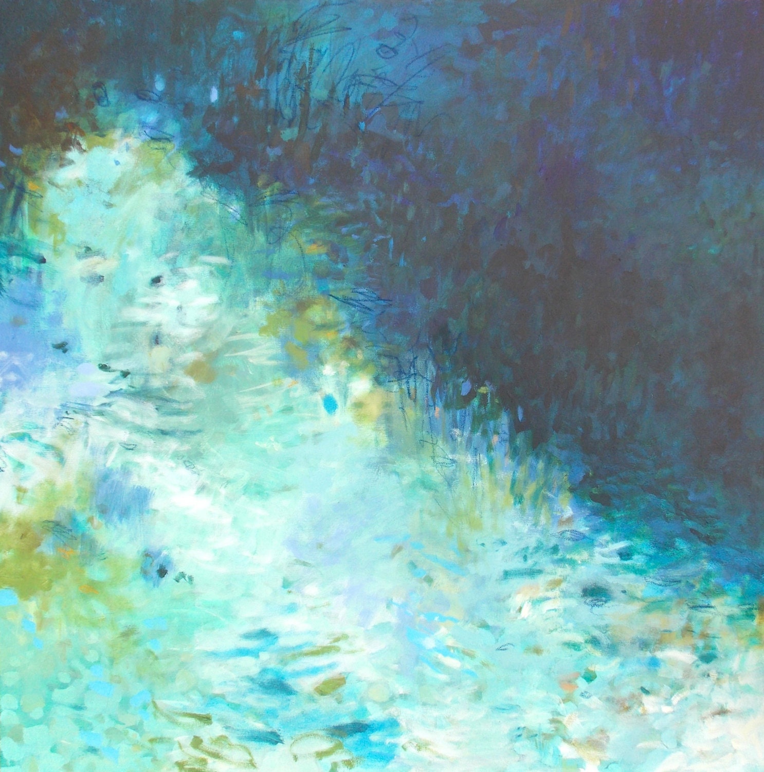 Large Abstract Impressionist Painting Original Acrylic 36x36