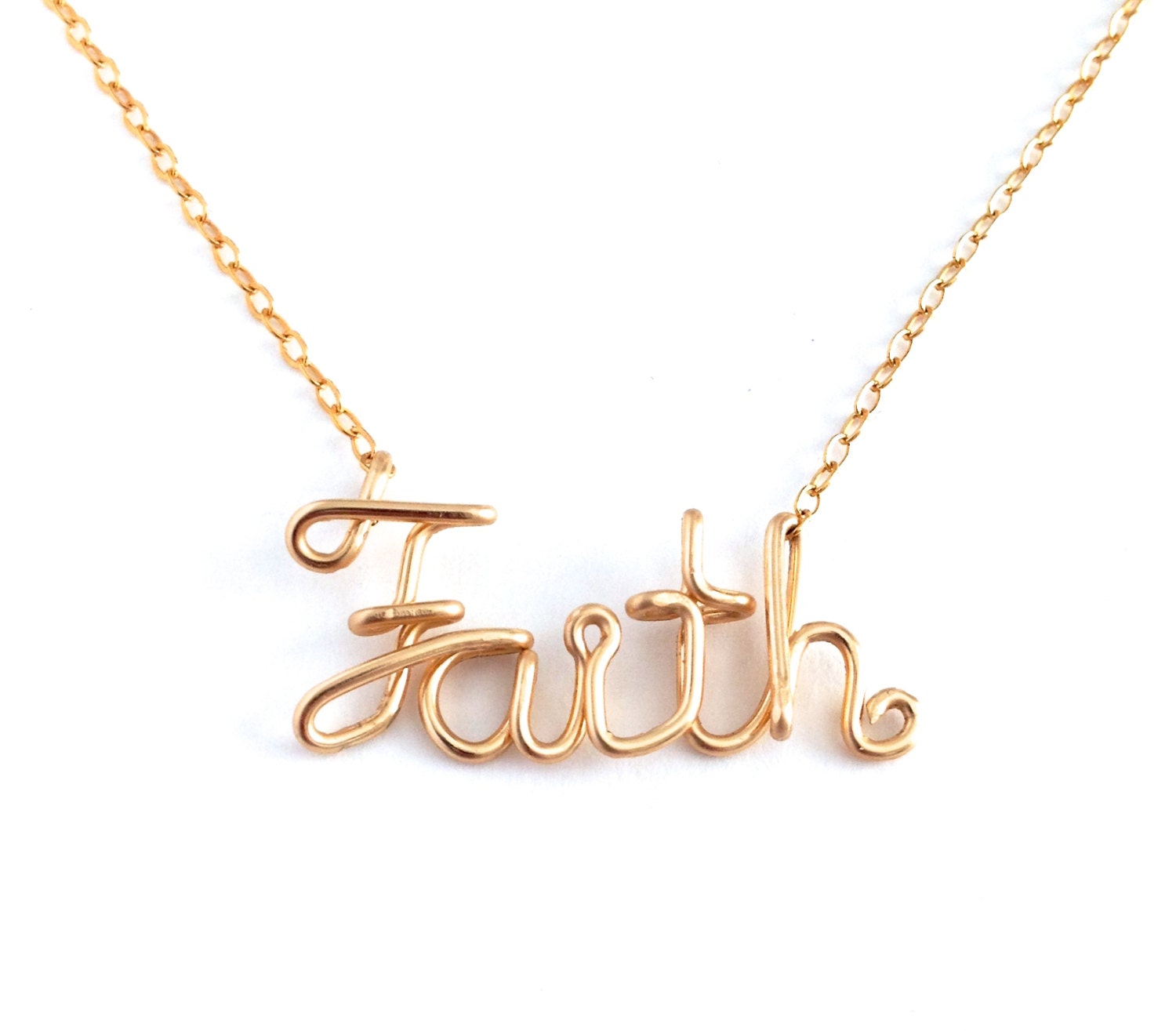 Faith Necklace. Gold Faith Necklace. SALE by AzizaJewelry on Etsy