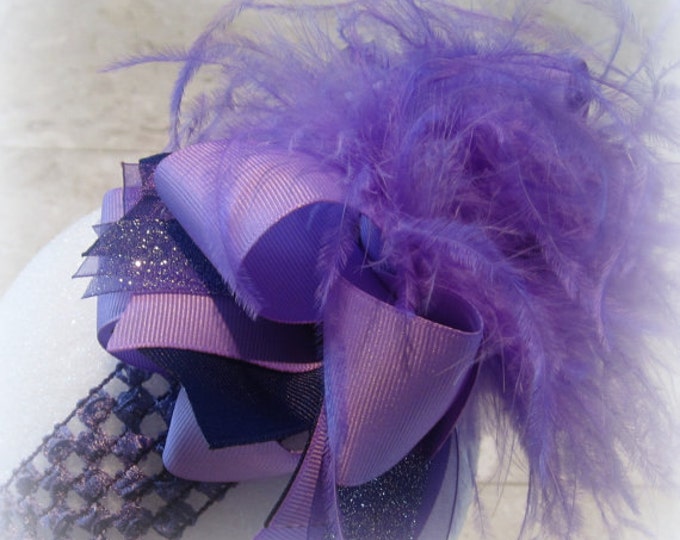 Lavender Hair Bow, Large Hair Bow, Over the Top hairbow, Girls hairbows, Boutique Hair Bow, Purple Hairbow, Baby Headband, Toddler Hairbow