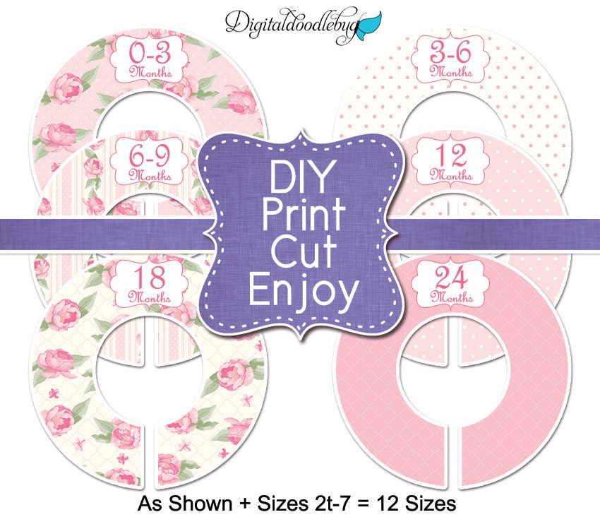 PDF printable DIY baby closet dividers clothes by digitaldoodlebug