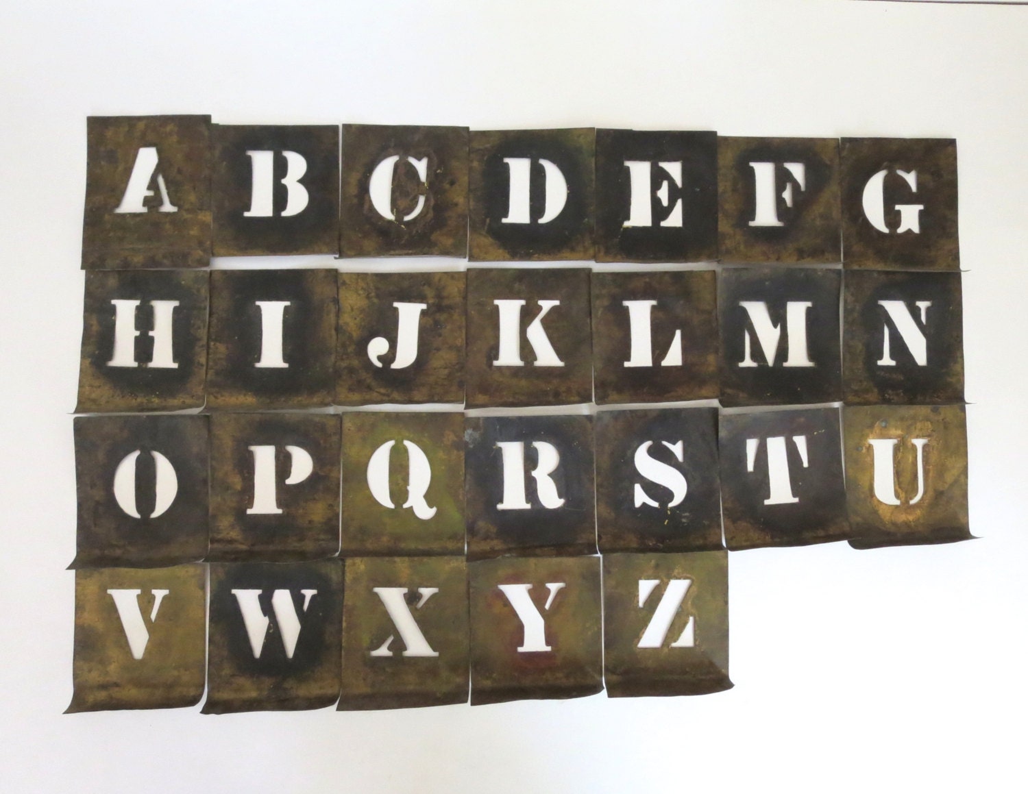 26 vintage brass stencils old stencils sign stencil letters