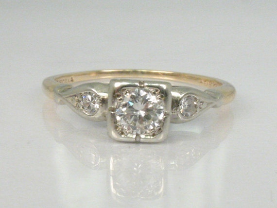 Two Tone Vintage Engagement Rings 5