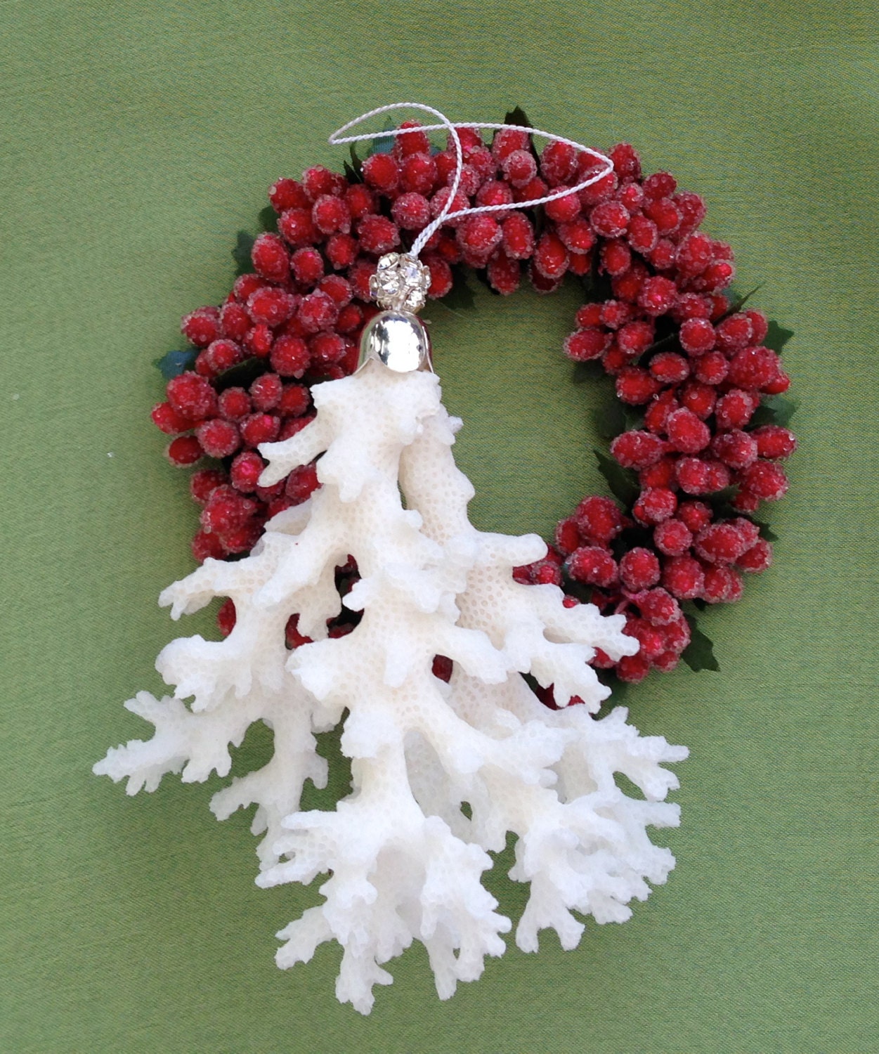 Beach Ornament Natural Coral Ornament with by SeashellCollection