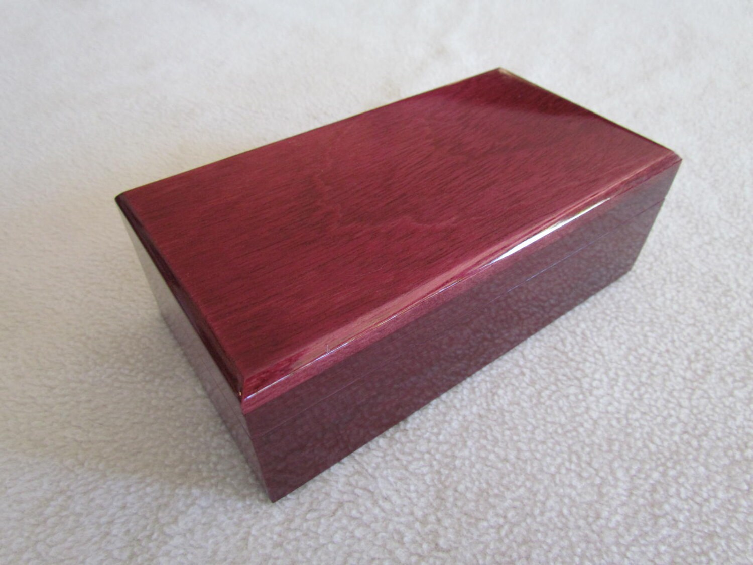 Exotic Purple Heart Wood Box Trinket Keepsake Incense Box