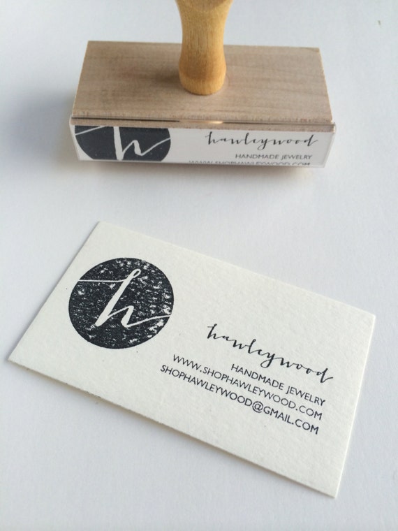 Circle Monogram Business Card Stamp Calling Card Branding