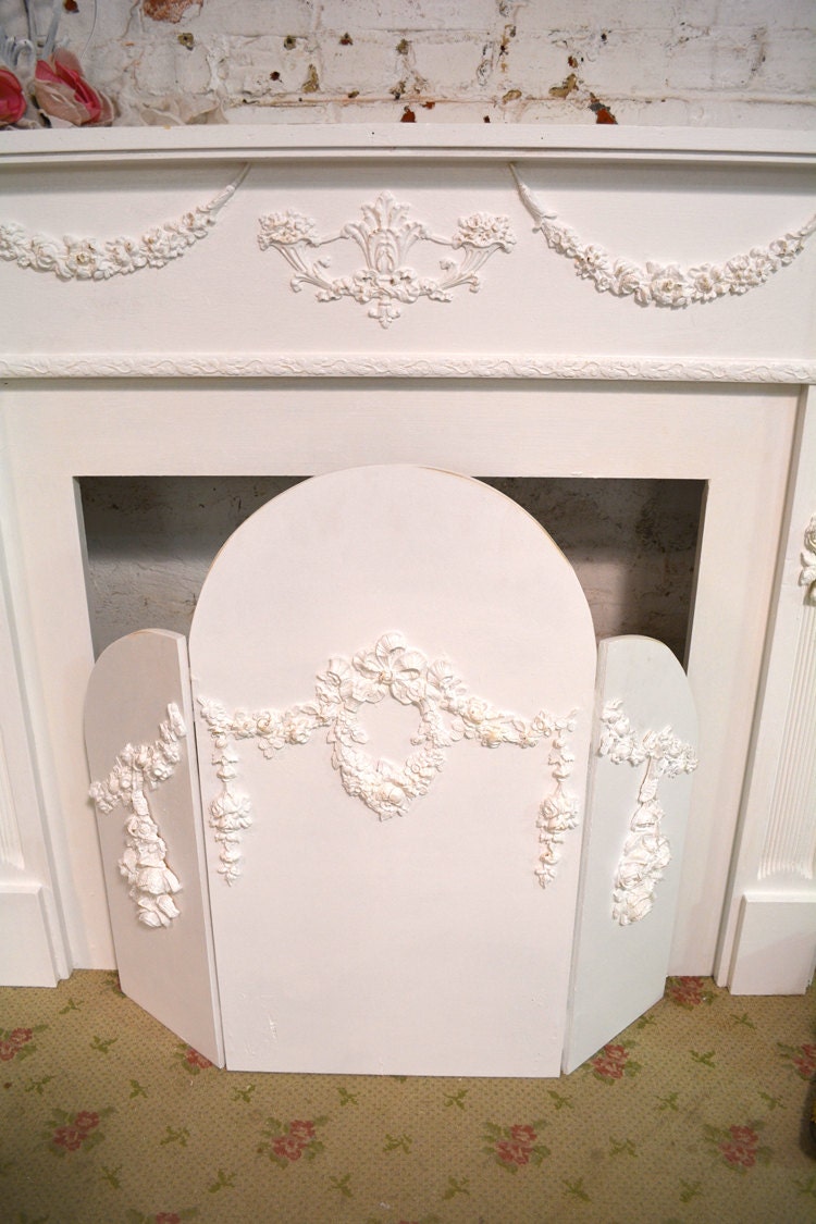 Painted Cottage Shabby Chic Fireplace Screen