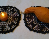 Set of 2 Newly Dyed Vintage Doilies/Coasters
