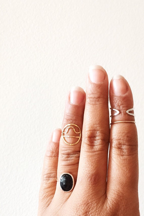 Gold Zodiac Midi Ring