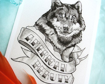 wolf tattoo original pen and ink drawing black and gray wolf tattoo original pen and ink drawing black and gray