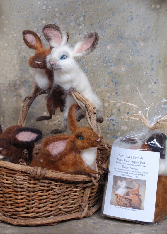 Sarafina Needle Felting Kit Basket Bunny Supply Pack To