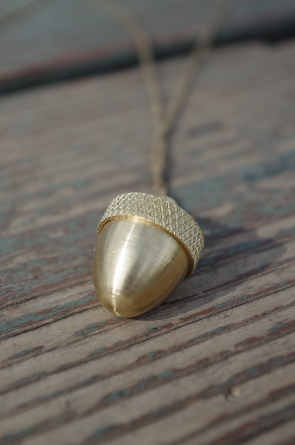 Acorn Secret Container Necklace...Solid by pumpkinseedjewelry