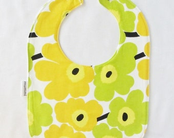 Unikko Marimekko bib, authentic Mini Unikko Marimekko fabric from Finland