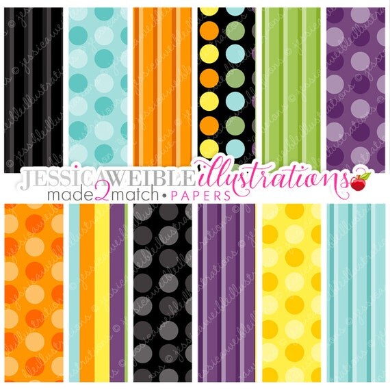 Halloween Owls Cute Digital Papers - Commercial Use OK - Halloween Papers, Halloween Backgrounds, Halloween Patterns Il_570xn