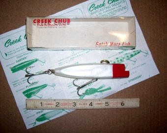 Vintage Fishing Lure & Box Creek Chub Wiggle Diver Mint! CCBC