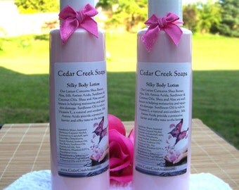 LOTION ~Black Cherry lotion ~ Hand and Body Lotion Silk Shea Butter 8 oz Bottle ~ 98 percent natural lotion