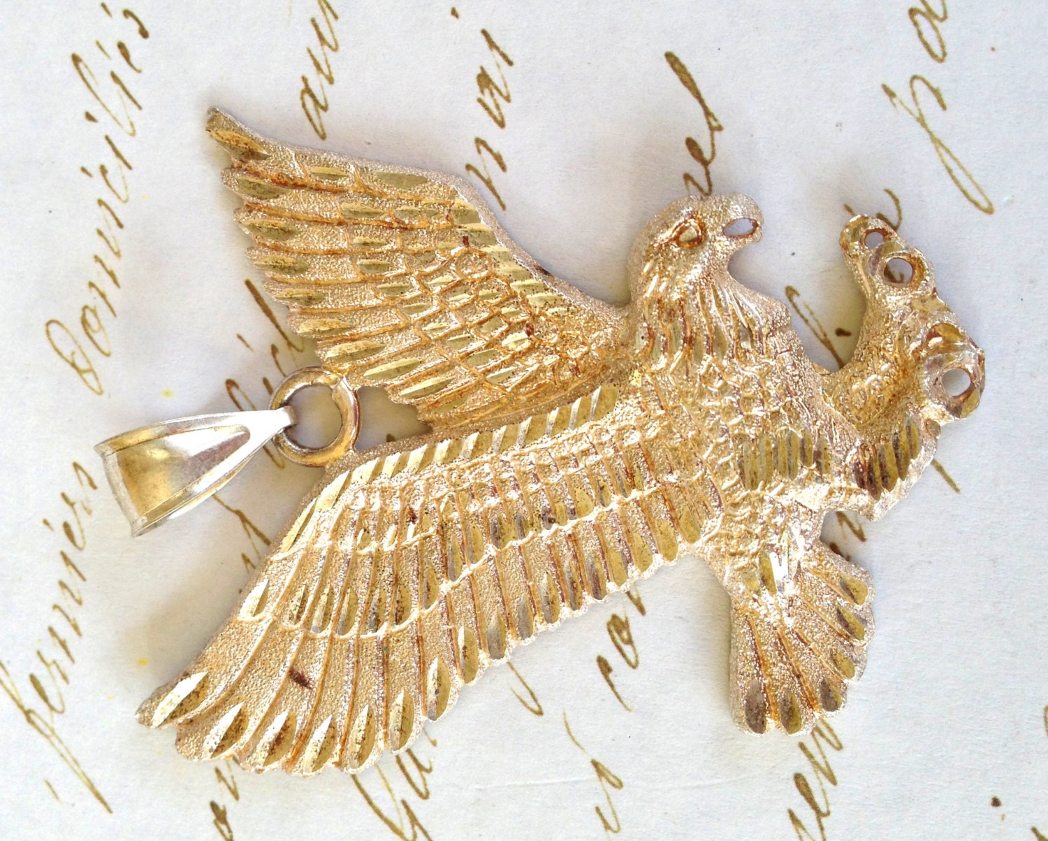 Sterling Silver Eagle Pendant Bird Vintage Jewelry